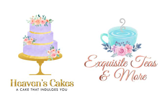 create unique feminine watercolor logo