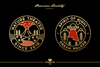 create line art, badge, monoline, linework, geometric design