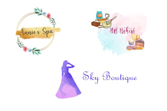 design 3 beautiful feminine watercolour logo