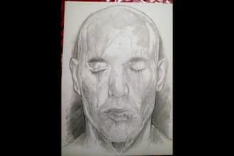 draw a hand drawn pencil sketch on paper
