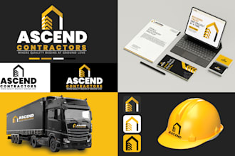 design modern minimalist logo and business brand style guide