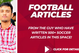 write youtube football scripts, football articles and soccer blogs