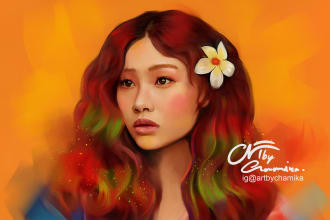 paint a realistic digital portrait art painting for you
