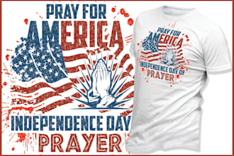 create 4th july independence day tshirt design for you