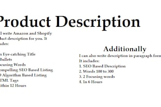 write a killer SEO amazon and shopify product description