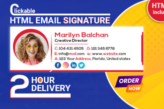 create clickable html email signature for gmail, outlook,etc