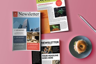 design professional newsletter, resume within few hours