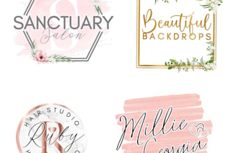 design a watercolor feminine and floral logo