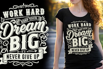 design custom typography logo t shirts for amazon, pod, and etsy