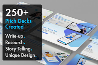 write and design investor pitch deck powerpoint presentation
