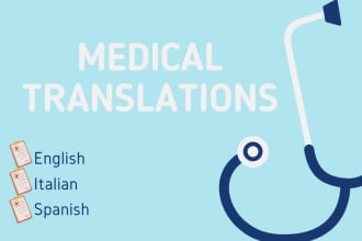 translate any medical or scientific texts to english, italian, spanish