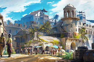 do environment illustrations and background art