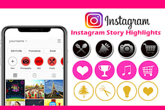 design modern instagram story highlight or social media icons