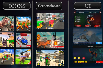 create UI and screenshots for the app and game