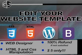edit your website template html,css and make logo or banner for website
