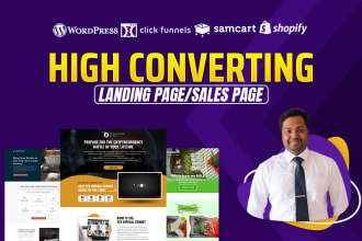 create clickfunnels,shopify landing pages, and sales page