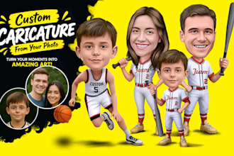 draw a digital caricature cartoon from a photo