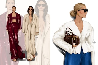 draw a fashion or editorial illustration, sketch, commercial
