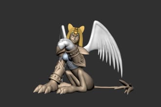 sculpt a high quality 3d character anime model for printing