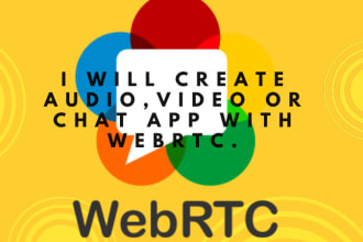 develop audio, video and chat app with webrtc