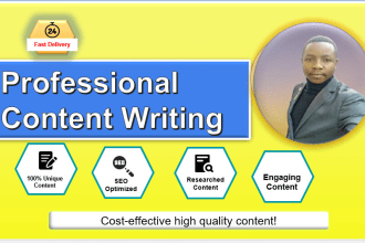 write well researched SEO articles, website content, or blog post