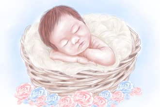 draw realistic digital portrait of you