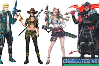 design original character concept art for indie games