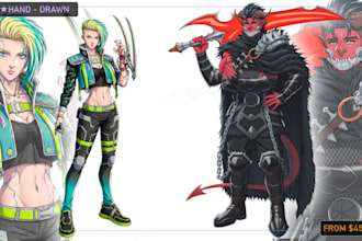 draw cyberpunk and fantasy character illustration