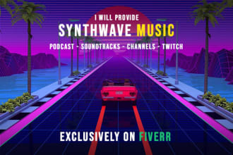 compose synthwave music for podcast, twitch channel