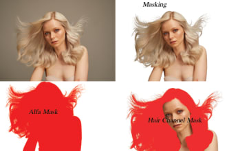 do 10 model hair masking  and background remove