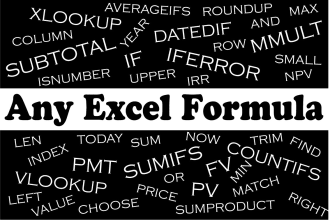 help you by creating excel formula and anything you need in spreadsheet