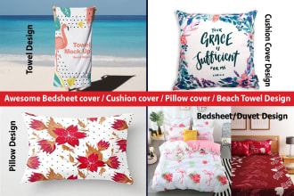 create awesome bedsheet cushion pillow beach towel design