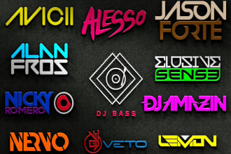design custom creative band, music, edm and dj logo