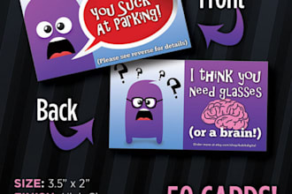 send You 20 You Suck at Parking Funny Window Business Cards