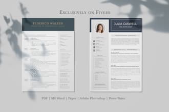 design a professional resume design and cv template