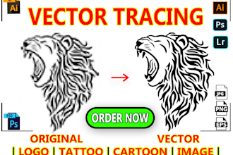 do vector tracing or vectorize your raster logo and tattoo stencil