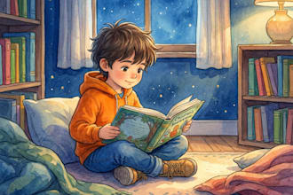 children story book illustration no ai use