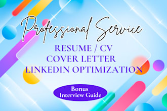 craft you a professional resume, cover letter and linkedin profile optimization