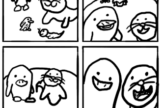 make a Simple black and white Four Panel comic