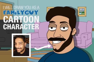 draw you as a family guy cartoon character