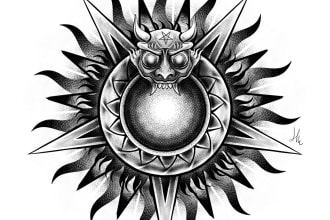 create custom mandala and black work tattoo design