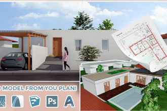 make 3d model of your plan in archicad and sketchup