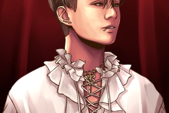 drawing portrait illustration for birthday gift