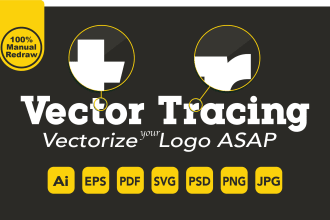 vector trace, redraw, recreate logo and images