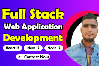 develop full stack web application with react js, next js, node js