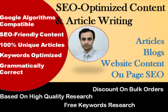 do fast SEO article writing, content writing and blog posts