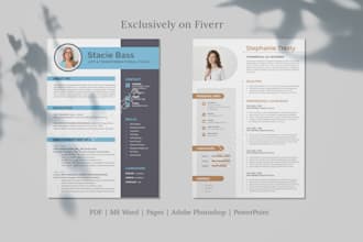 design a professional resume or CV template