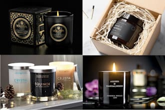 design luxury candle label, candle logo and product label