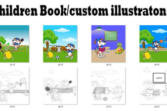 draw kids storybook illustrations and coloring pages