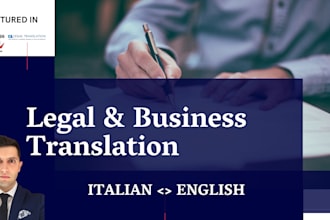 translate any business or legal document from english to italian or vice versa